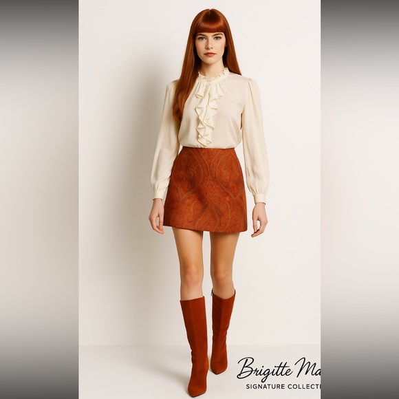 Silk Patchwork Plaid Mini Skirt - Picture 5 of 6